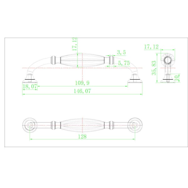 Richelieu 5-1/16 in. (128 mm) Center-to-Center Brushed Nickel Traditional Drawer Pull - BP80718128195