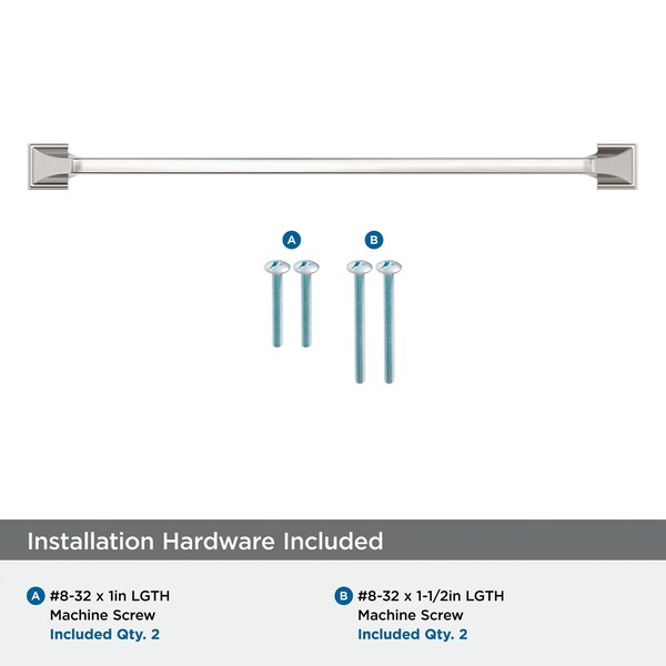 Amerock Exceed 12-5/8 inch 320mm Center-to-Center Satin Nickel Cabinet Pull - BP36925G10