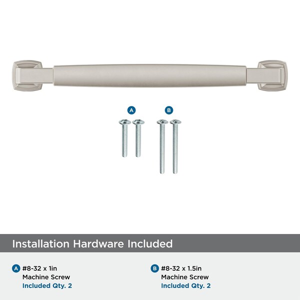 Amerock Stature 6-5/16 in 160 mm Center-to-Center Satin Nickel Cabinet Pull - BP36889G10