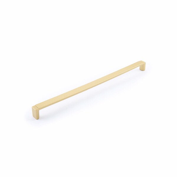 Schaub 12-5/8in Center to Center Quadrato Wide Cabinet Pull Signature Satin Brass Finish - 20018-SSB