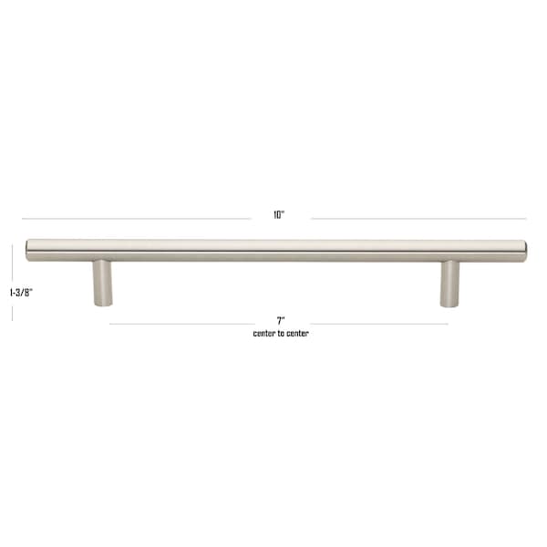 Gliderite Hardware 7-5/8 in. Center to Center Satin Nickel Solid Steel Bar Pull - 5004-192-SS, 10PK - 5004-192-SS-10