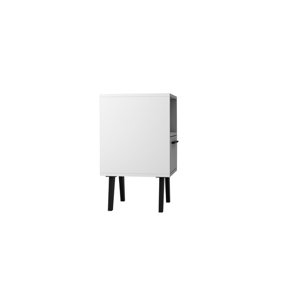 Manhattan Comfort Amsterdam Nightstand 1.0 with 1 Shelf in White - 146AMC205