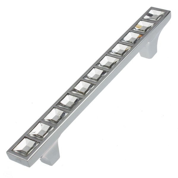 Gliderite Hardware 3-3/4 in.Center to Center Crystal Cabinet Pull -, 5PK - 9052-96-CR-5