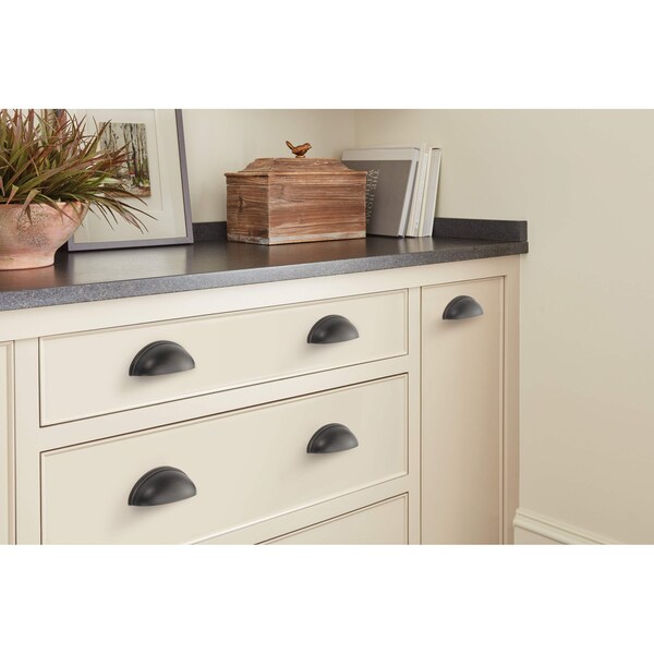 Amerock Ravino 3 in 76 mm Center-to-Center Oil Rubbed Bronze Cabinet Cup Pull - BP22094ORB