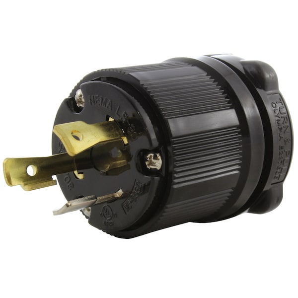 Ac Works NEMA L5-30P 30A 125V 3 Prong Locking Male Plug With UL, C-UL Approval in Black - ASL530P-BK