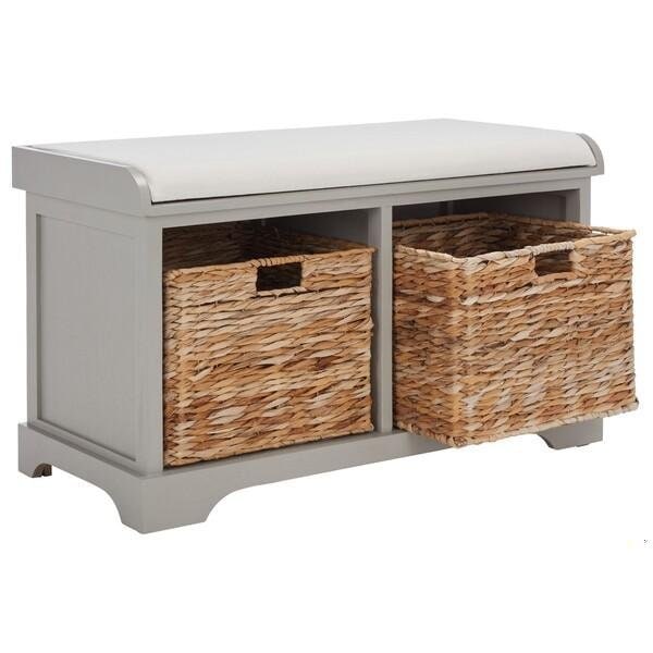 Safavieh Freddy Storage Bench- Vintage Grey - 19.9 X 16.1 X 33.5 In. - AMH5736F