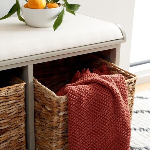 Safavieh Freddy Storage Bench- Vintage Grey - 19.9 X 16.1 X 33.5 In. - AMH5736F