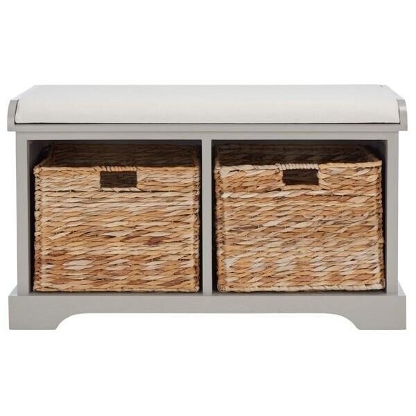 Safavieh Freddy Storage Bench- Vintage Grey - 19.9 X 16.1 X 33.5 In. - AMH5736F