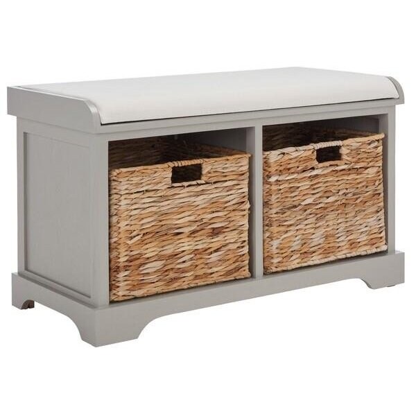 Safavieh Freddy Storage Bench- Vintage Grey - 19.9 X 16.1 X 33.5 In. - AMH5736F