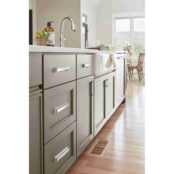 Amerock Appoint 5-1/16 in & 6-5/16 in 128 mm & 160 mm Center-to-Center Polished Chrome Cabinet Cup Pull - BP3676326