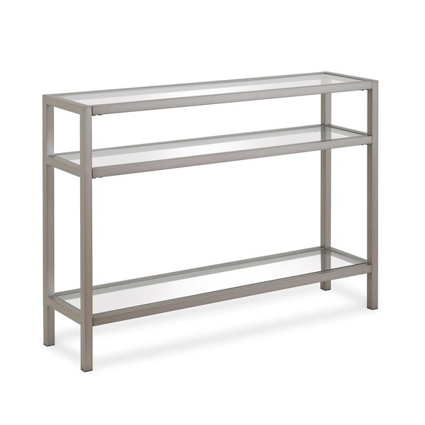 Hudson & Canal Henn &amp; Hart  Sivil Satin Nickel Console Table - 30 x 42 x 10 in. - AT0173
