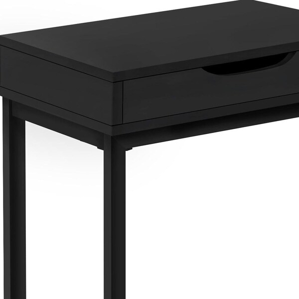 Homeroots 16 x 10.25 x 24.5 in. Black Metal with a Drawer Accent Table - 366064