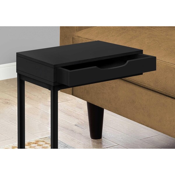 Homeroots 16 x 10.25 x 24.5 in. Black Metal with a Drawer Accent Table - 366064