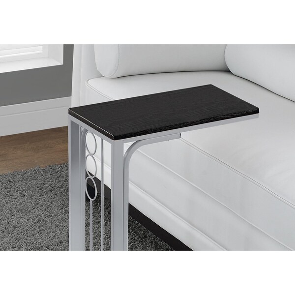 Homeroots 24.5 in. Black MDF & Silver Metal Accent Table - 333050