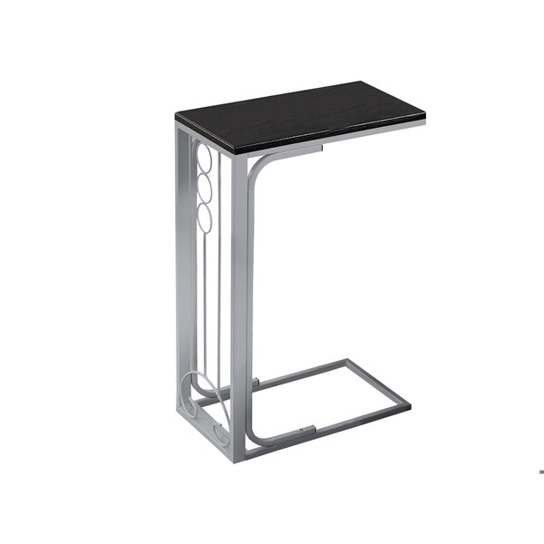 Homeroots 24.5 in. Black MDF & Silver Metal Accent Table - 333050