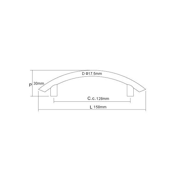 Richelieu 5-1/16 in. (128 mm) Center-to-Center Brushed Nickel Contemporary Drawer Pull - BP2602128195