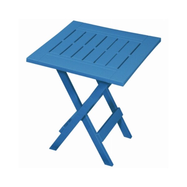 Gracious Living 19.75 x 17 x 17 in. Resin Folding Table - Island Blue - 100576