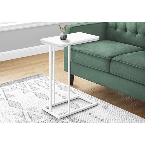 Daphnes Dinnette 25.25 in. White & Black Metal Accent Table - DA3067118