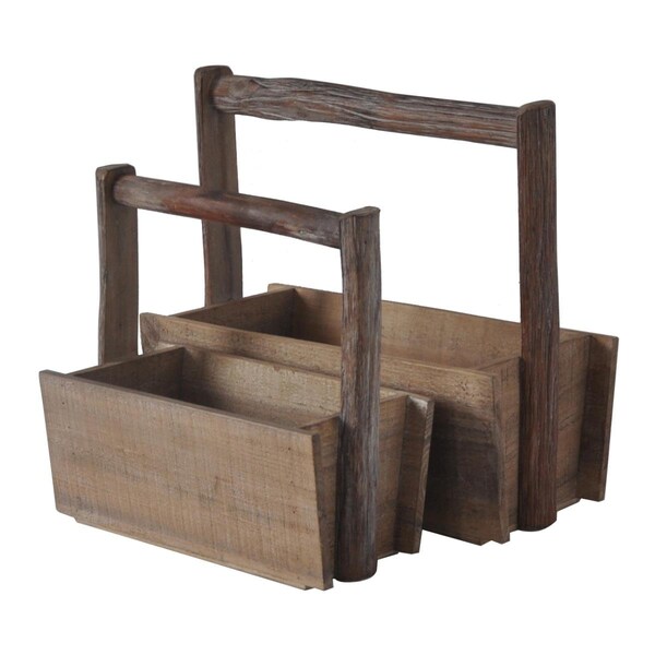 Cheungs Wooden Storage with wooden Handle - Set of 2 - 4902-2