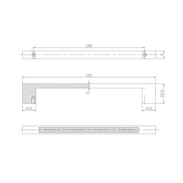 Richelieu 5 1/16 in (128 mm) Center-to-Center Chrome, Crystal Contemporary Cabinet Pull - BP353512814001