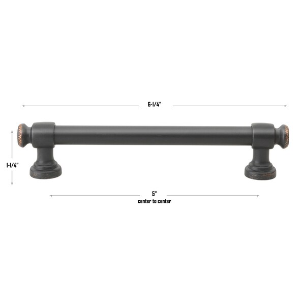 Gliderite Hardware 5 in. Center to Center Oil Rubbed Bronze Classic Euro Bar Pull - 4361-128-ORB, 10PK - 4361-128-ORB-10