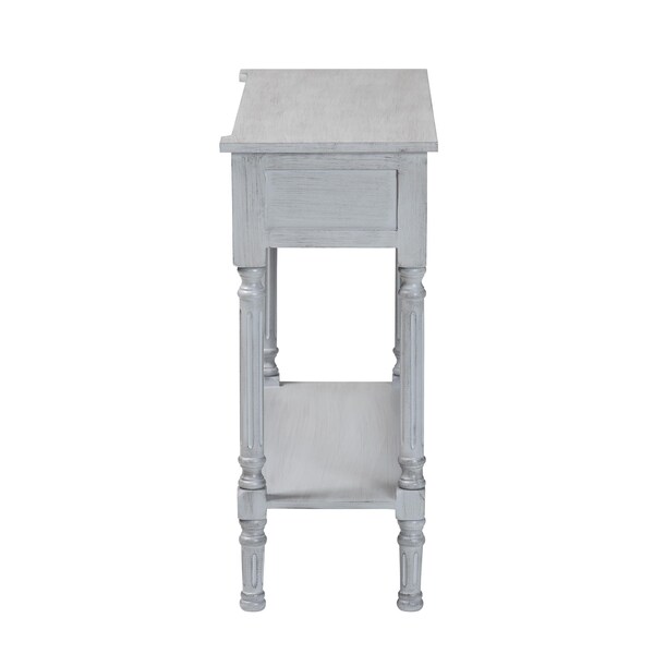 Baxton Studio Gellert Classic and Traditional Grey Finished Wood 2-Drawer Console Table - 239-13484-ZORO