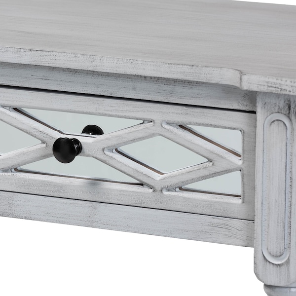 Baxton Studio Gellert Classic and Traditional Grey Finished Wood 2-Drawer Console Table - 239-13484-ZORO