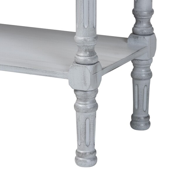 Baxton Studio Gellert Classic and Traditional Grey Finished Wood 2-Drawer Console Table - 239-13484-ZORO