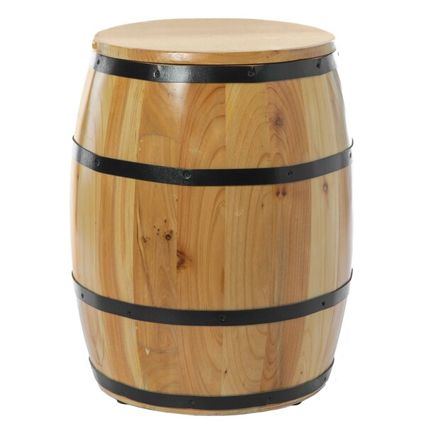 Vintiquewise Wine Barrel 4 Sectional Crate With Removable Head Lid - QI003766
