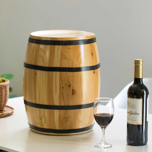 Vintiquewise Wine Barrel 4 Sectional Crate With Removable Head Lid - QI003766