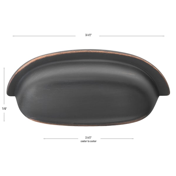 Gliderite Hardware 2-1/2 in. Center to Center Oil Rubbed Bronze Classic Bin Pull - 4081-ORB, 10PK - 4081-ORB-10