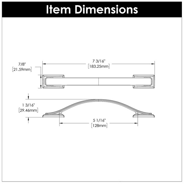 Hickory Hardware Dover Collection Pull 5-1/16 Inch 128mm Center to Center Chrome Finish - H078772CH