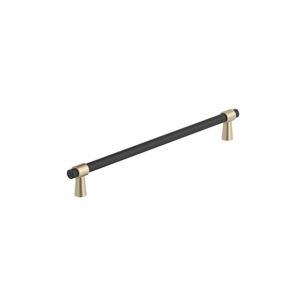 Amerock Mergence 8-13/16 inch 224mm Center-to-Center Matte Black/Golden Champagne Cabinet Pull - BP36861FBBBZ