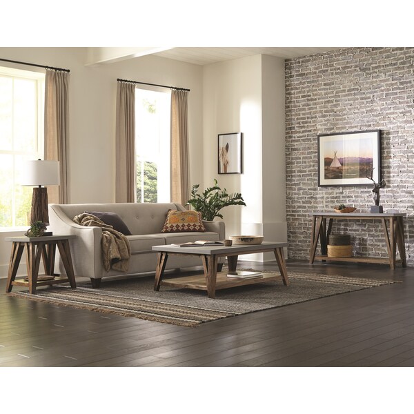 Alaterre Furniture Brookside 48"W Wood with Concrete-Coating Coffee Table - AWBS1270C