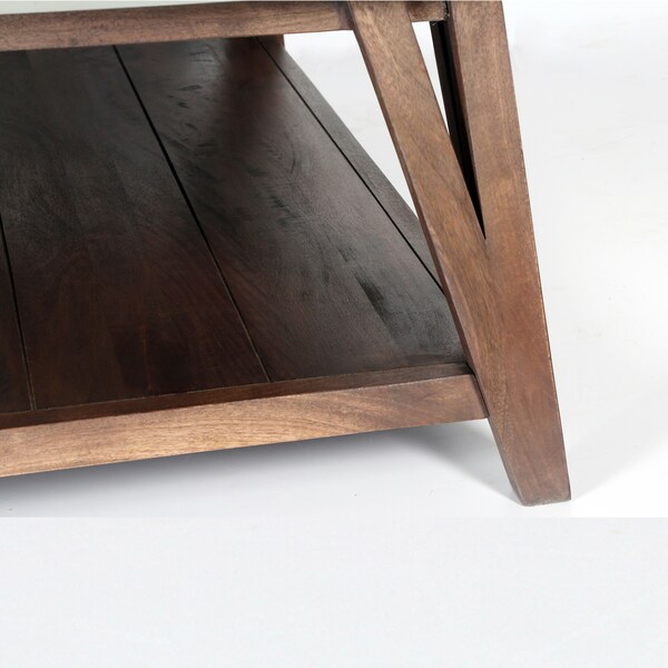 Alaterre Furniture Brookside 48"W Wood with Concrete-Coating Coffee Table - AWBS1270C