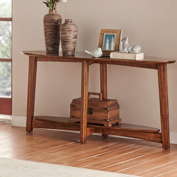 Kd Cama De Bebe 60 in. Monterey Console & Media Mid-Century Modern Wood Table Warm Chestnut - KD3240351