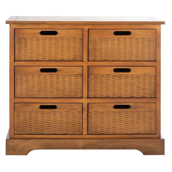 Safavieh Landers 6 Drawer Storage Unit, Honey Brown - STG5700C