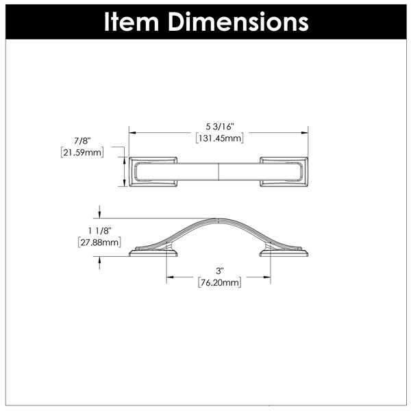 Hickory Hardware Dover Collection Pull 3 Inch Center to Center Satin Nickel Finish - H078770SN