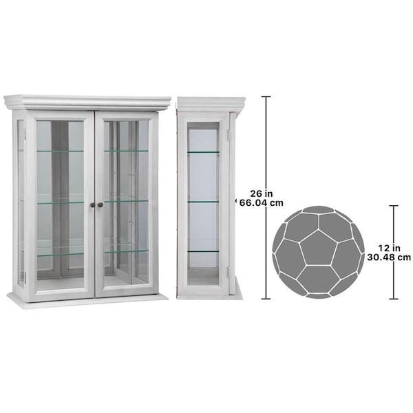 Design Toscano Country Tuscan Hardwood Wall Curio Cabinet: Lily White Finish - BN24301
