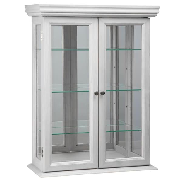 Design Toscano Country Tuscan Hardwood Wall Curio Cabinet: Lily White Finish - BN24301
