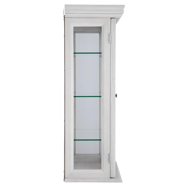 Design Toscano Country Tuscan Hardwood Wall Curio Cabinet: Lily White Finish - BN24301