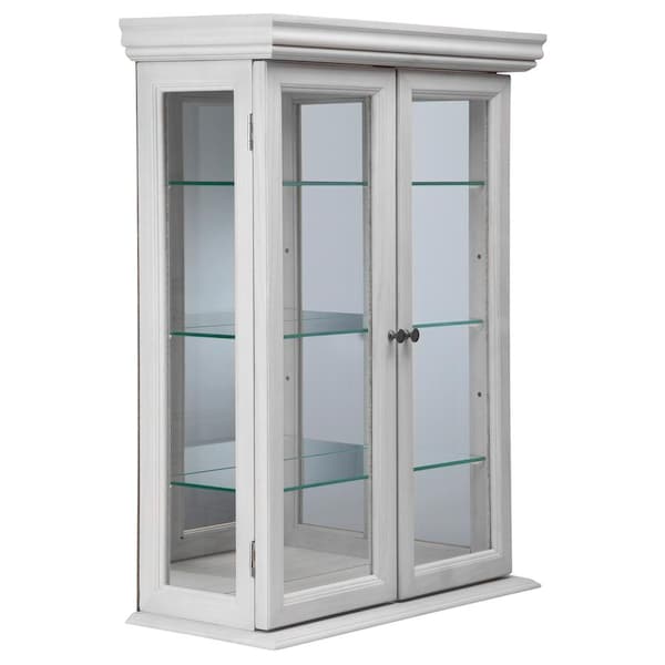 Design Toscano Country Tuscan Hardwood Wall Curio Cabinet: Lily White Finish - BN24301