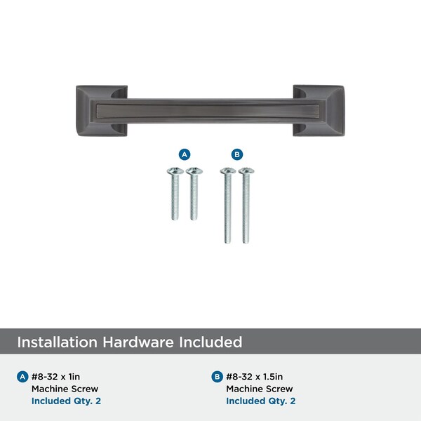 Amerock Mulholland 3 inch 76mm Center-to-Center Gunmetal Cabinet Pull - 2000749