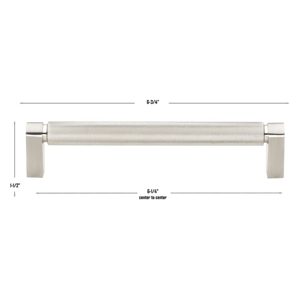 Gliderite Hardware 6-1/4 in. Center to Center Knurled Bar Pull Satin Nickel, 5PK - 4788-160-SN-5