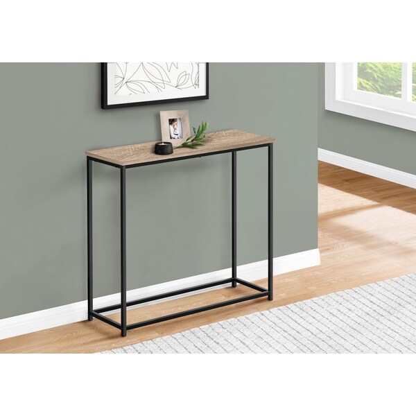 Monarch Specialties Accent Table, Console, Entryway, Narrow, Sofa, Living Room, Bedroom, Brown Laminate, Black Metal - I 2253