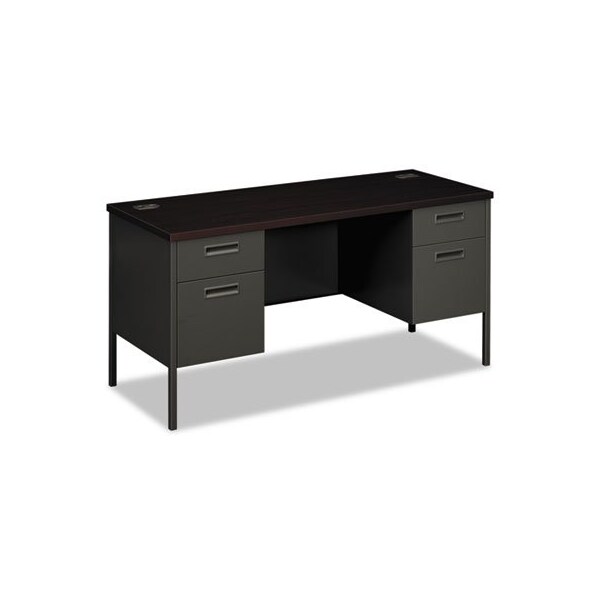 Hon HON, METRO SERIES KNEESPACE CREDENZA, 60W X 24D X 29.5H, MAHOGANY/CHARCOAL - P3231NS