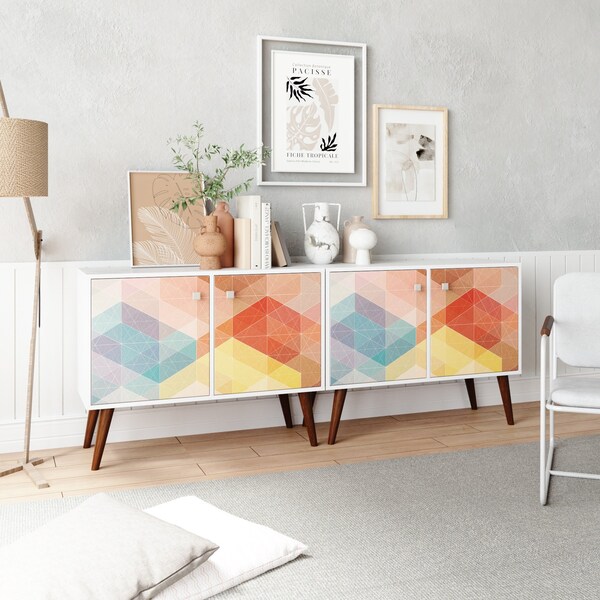 Manhattan Comfort Avesta 2-Piece Double Side Table in White and Stamp - 2-7AMC131