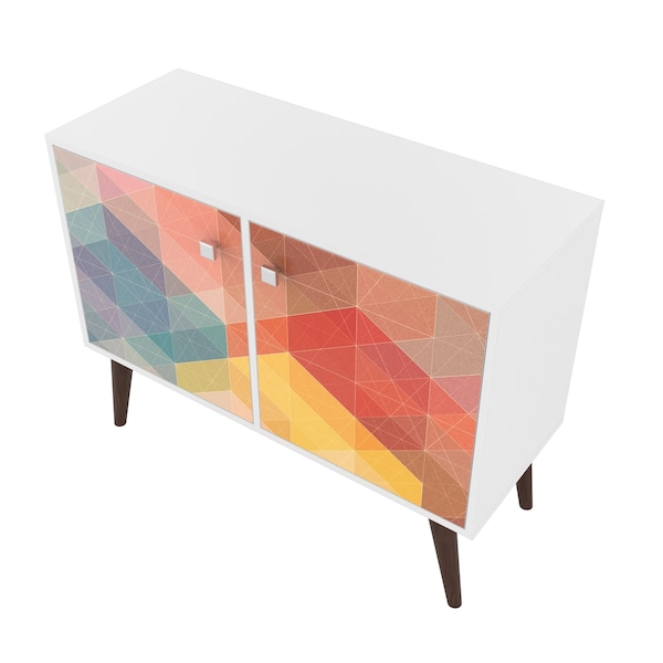 Manhattan Comfort Avesta 2-Piece Double Side Table in White and Stamp - 2-7AMC131