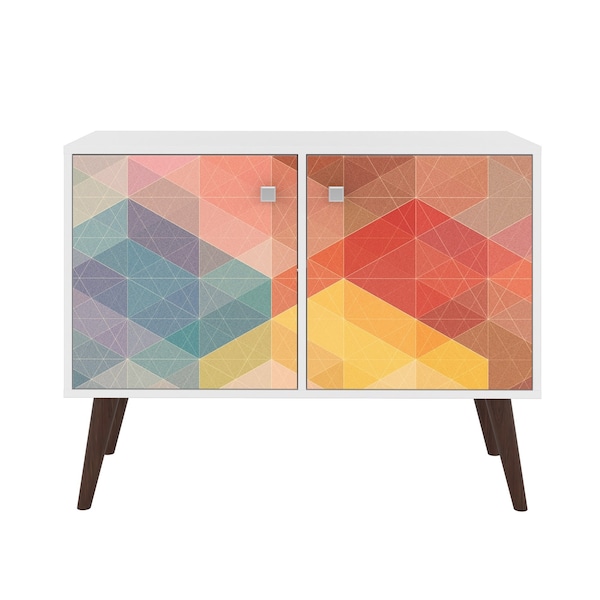 Manhattan Comfort Avesta 2-Piece Double Side Table in White and Stamp - 2-7AMC131