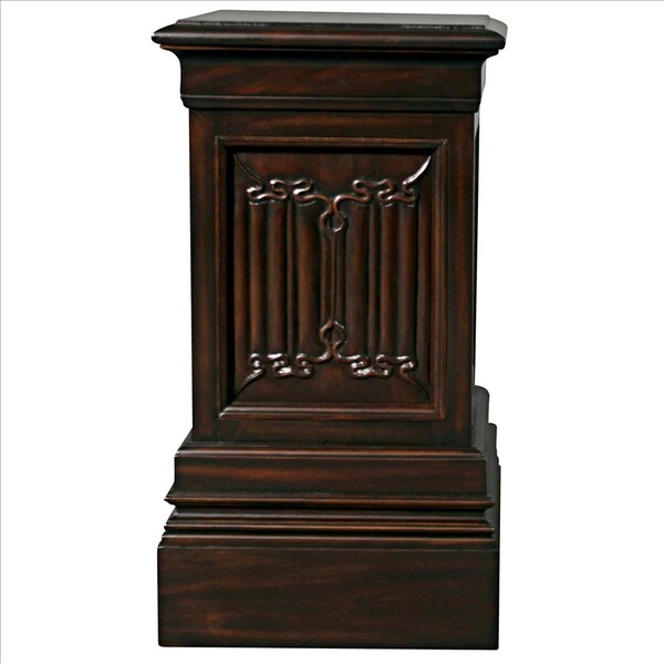 Design Toscano Canterbury Abbey Linen Fold Gothic Display Pedestal: Medium - AF32513